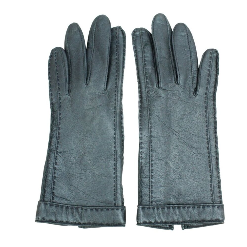 Novakid By Aris Black Smooth Leather Lined Gloves Size S